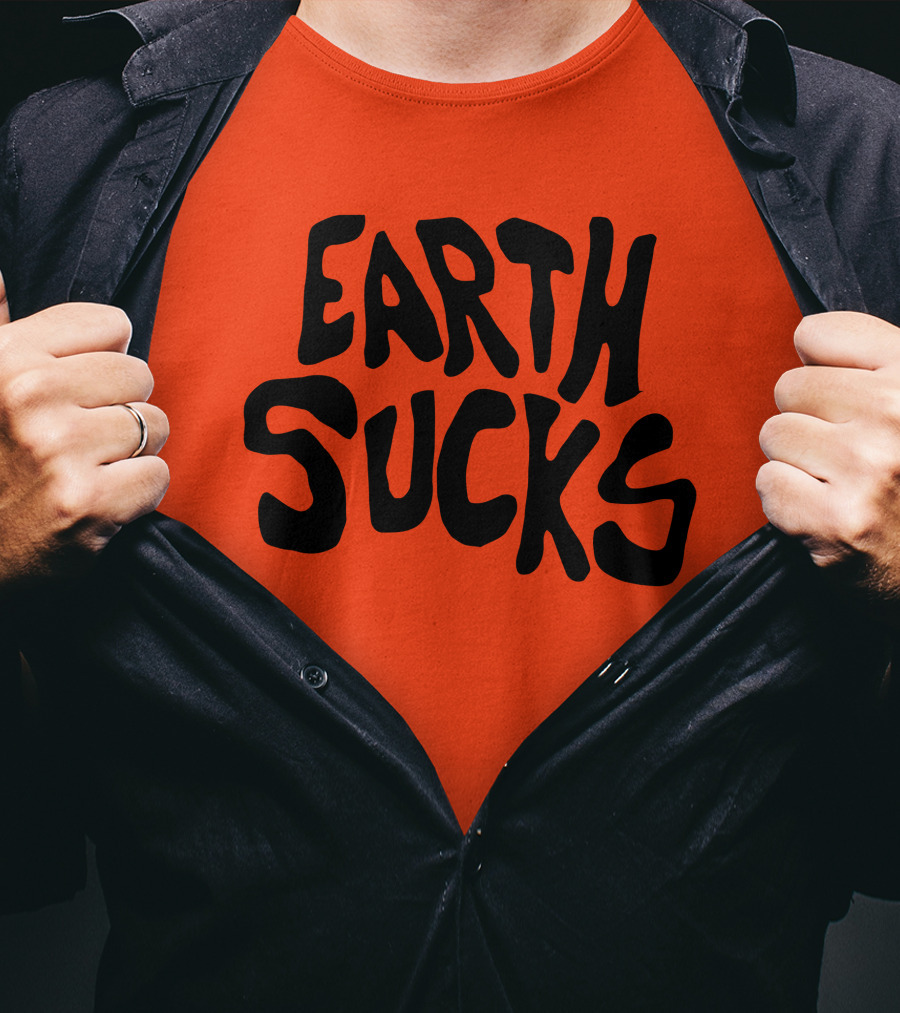 Kea Earth Sucks Earth Sucks Black Text T-Shirt