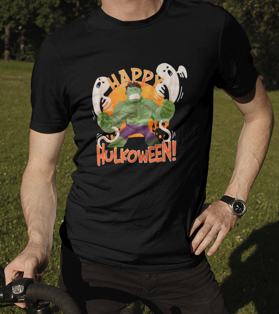 Happy Hulkoween Incredible Hulk Halloween Ghosts And Pumpkins T-Shirt