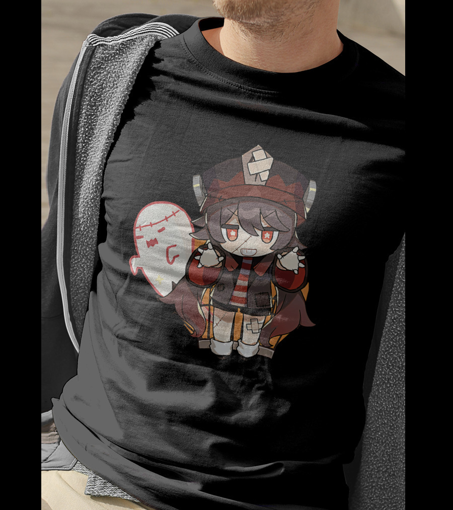 Happy Halloween Genshin Impact Hutao Cute Ghost Character T-Shirt