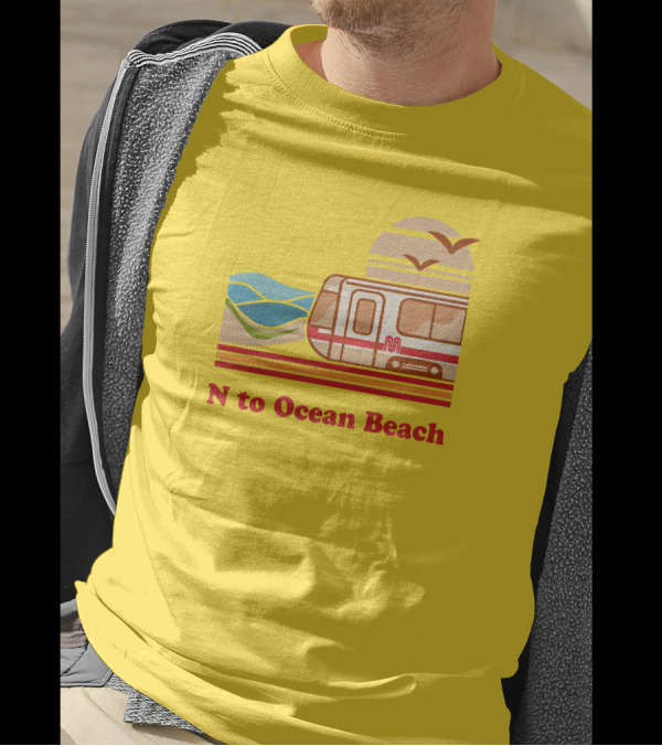 N To Ocean Beach San Francisco Vintage Transit T-Shirt