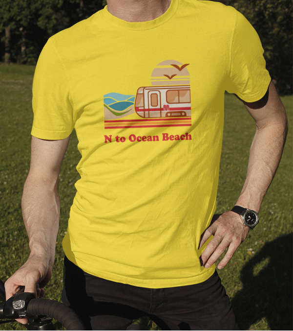 N To Ocean Beach San Francisco Vintage Transit T-Shirt