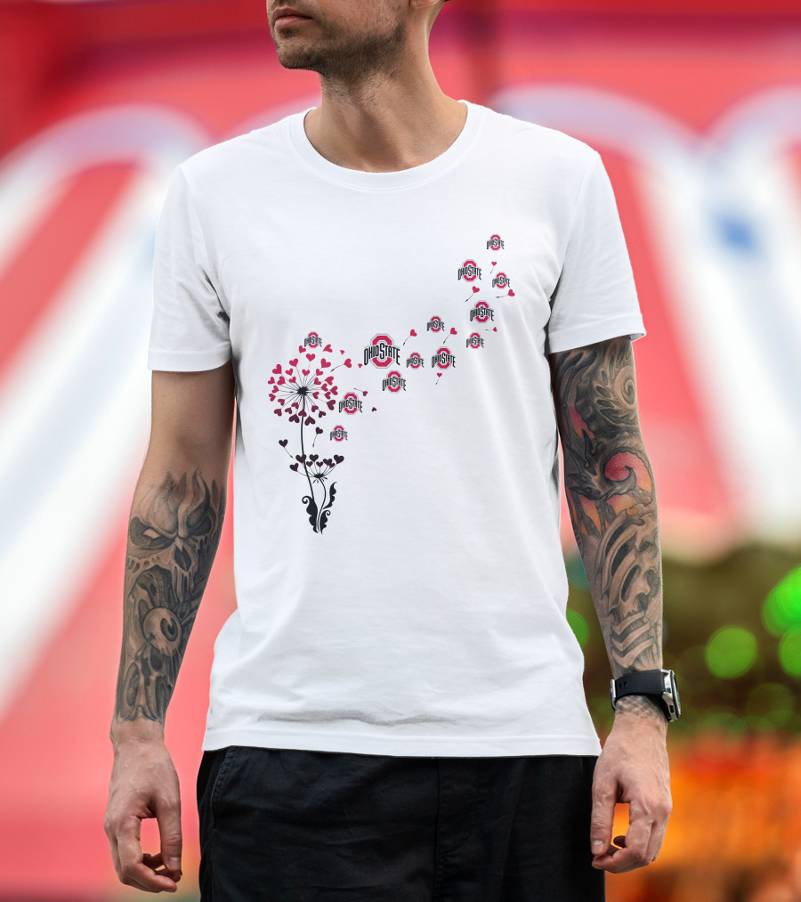 Ohio State Flower Hearts T-Shirt