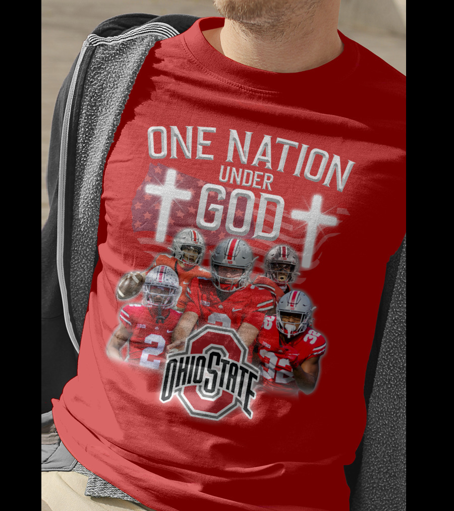 Ohio State Buckeyes One Nation Under God Football T-Shirt