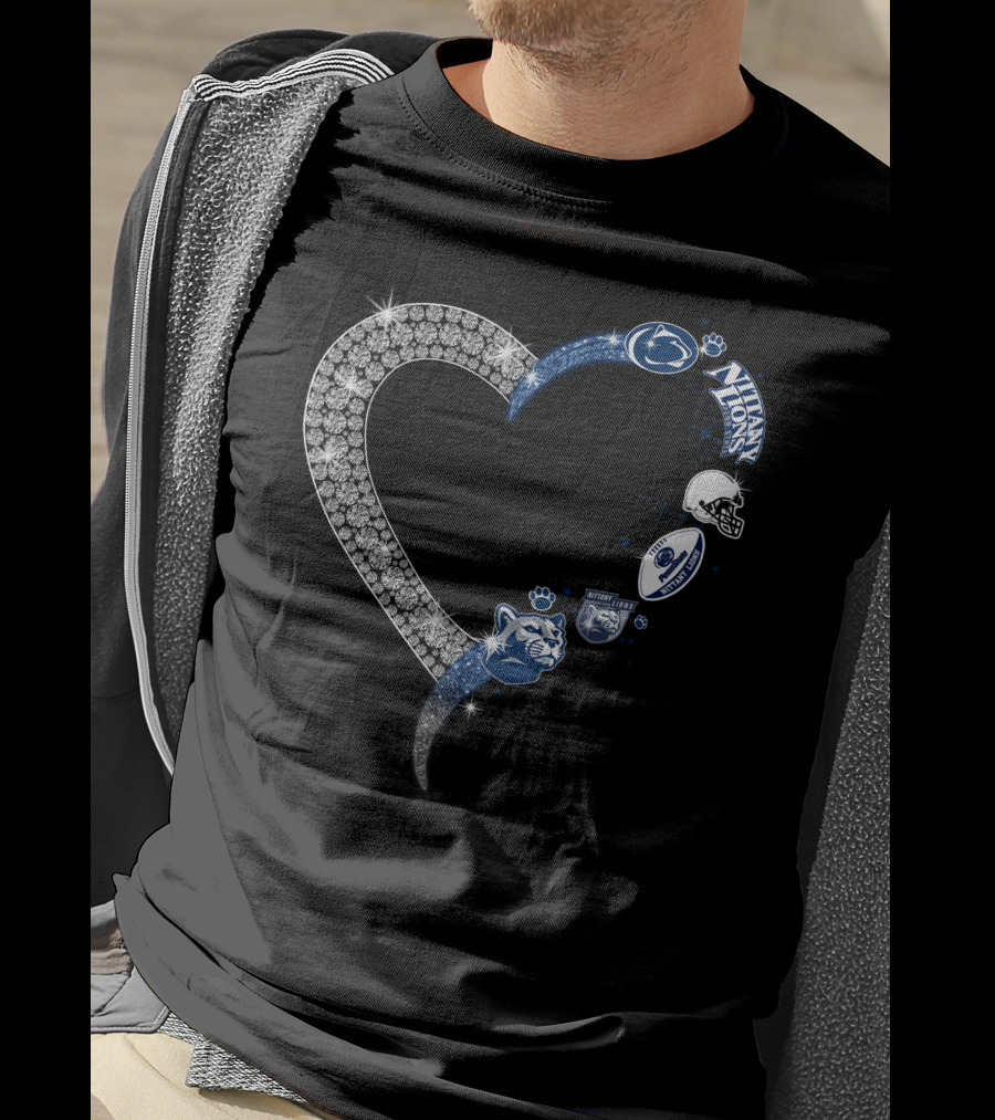 Penn State Nittany Lions Heart Logo Crystal T-Shirt