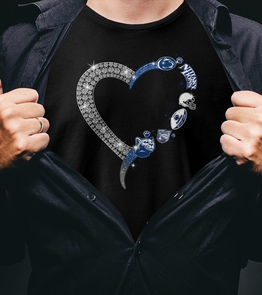 Penn State Nittany Lions Heart Logo Crystal T-Shirt