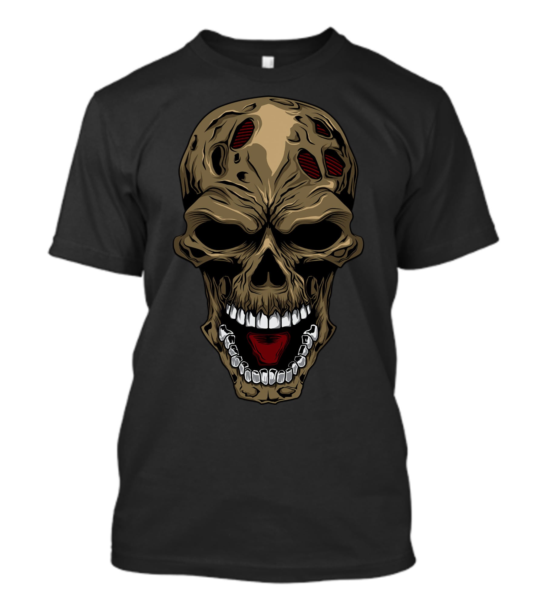 Skull Zombie Mask Halloween T-Shirt