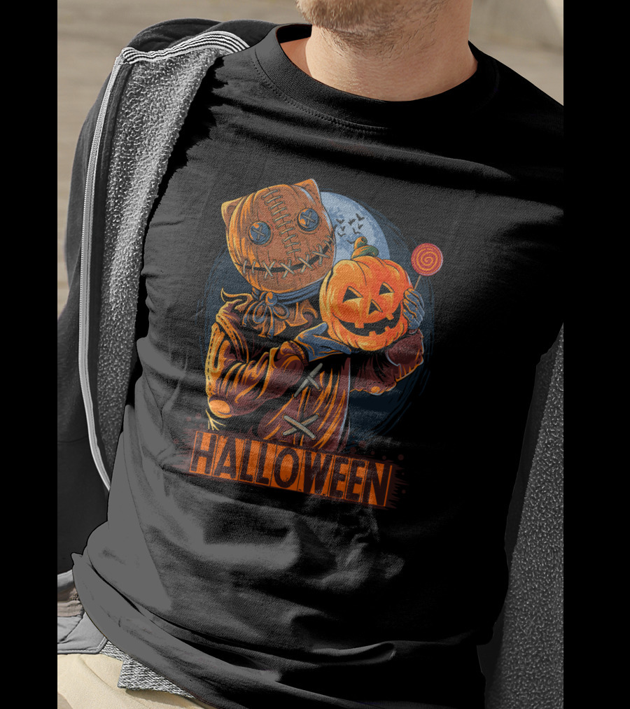 Halloween Pumpkin Mask Lollipop Moon T-Shirt