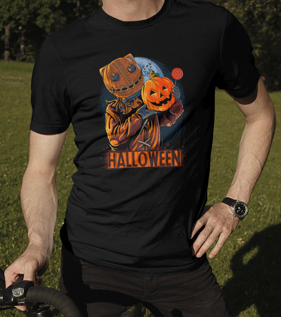Halloween Pumpkin Mask Lollipop Moon T-Shirt