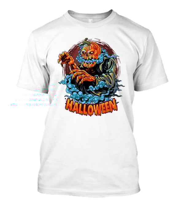 Halloween Pumpkin-Headed Zombie With Ghoulish Aura T-Shirt