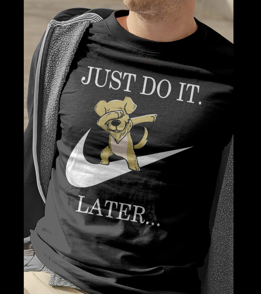 Just Do It Later Dabbing Golden Retriever T-Shirt
