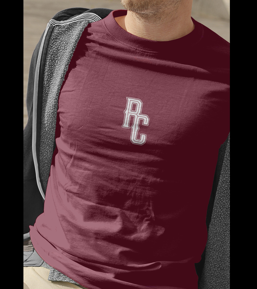 RC Monogram Burgundy Lettering T-Shirt