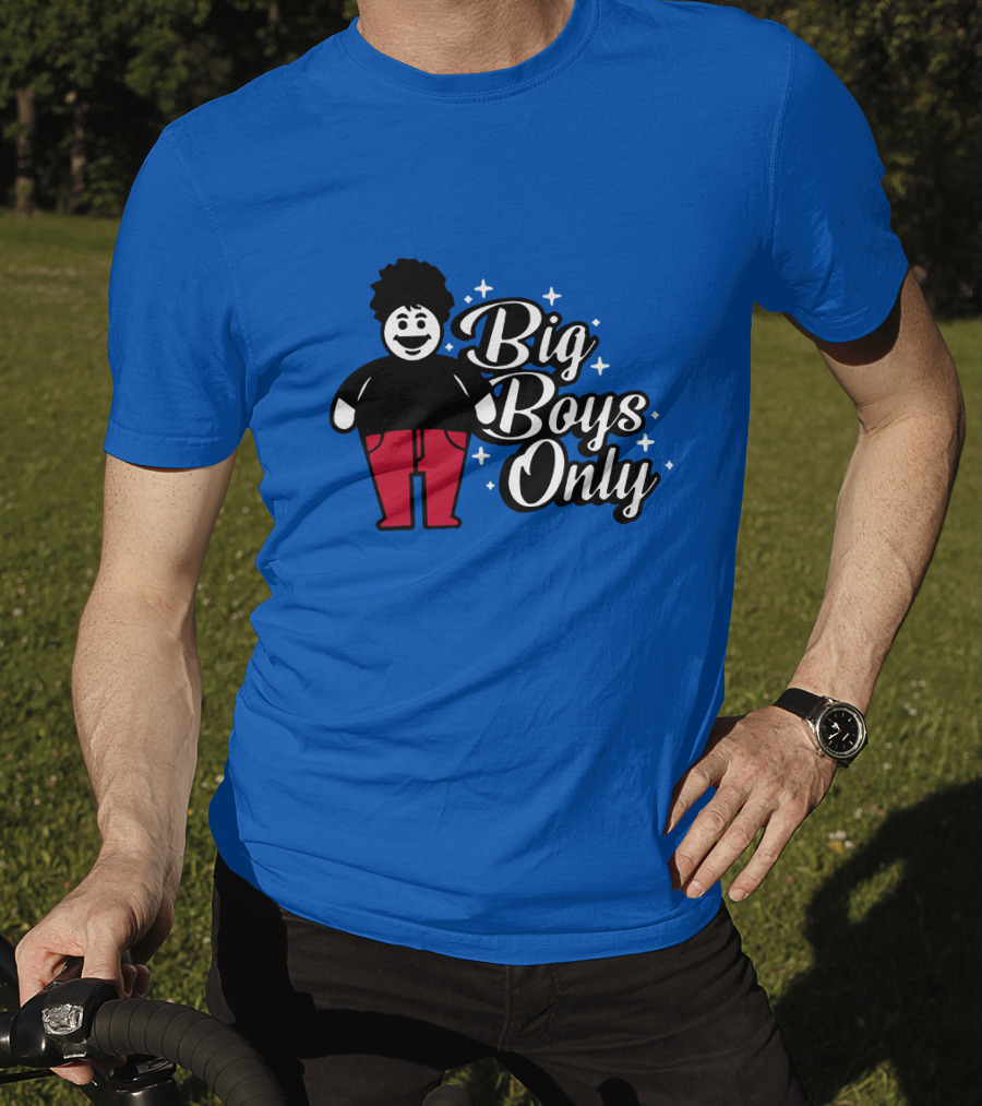 Big Boys Only Red Pants Cartoon Character T-Shirt