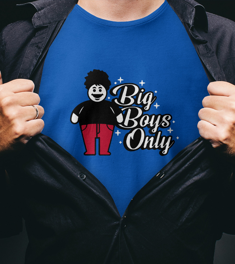 Big Boys Only Red Pants Cartoon Character T-Shirt