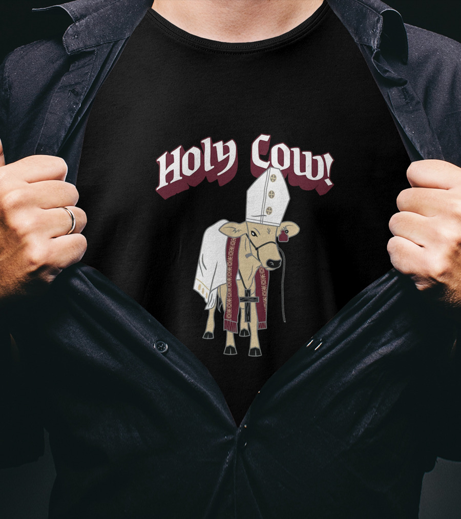 HOLY COW Papal Attire With Mitre And Stole T-Shirt
