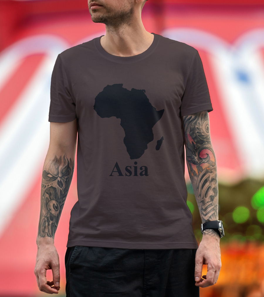 Terrible Maps Asia Map Silhouette Joke T-Shirt