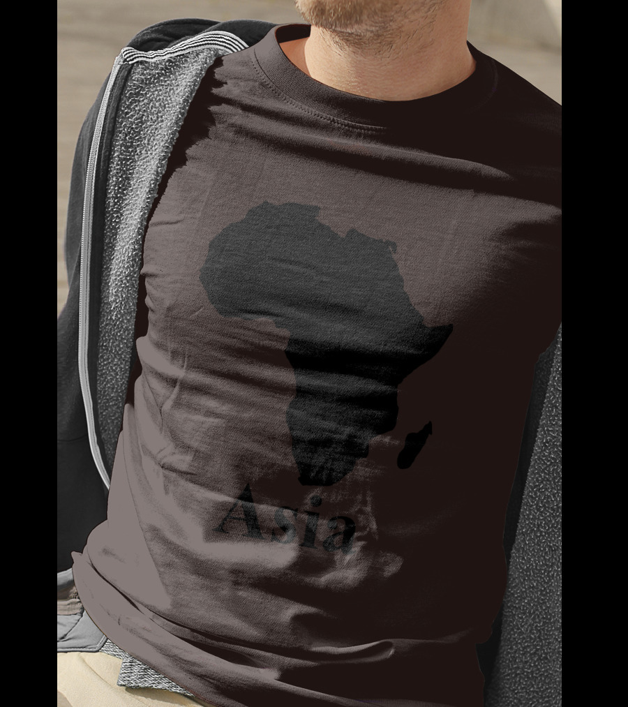 Terrible Maps Asia Map Silhouette Joke T-Shirt