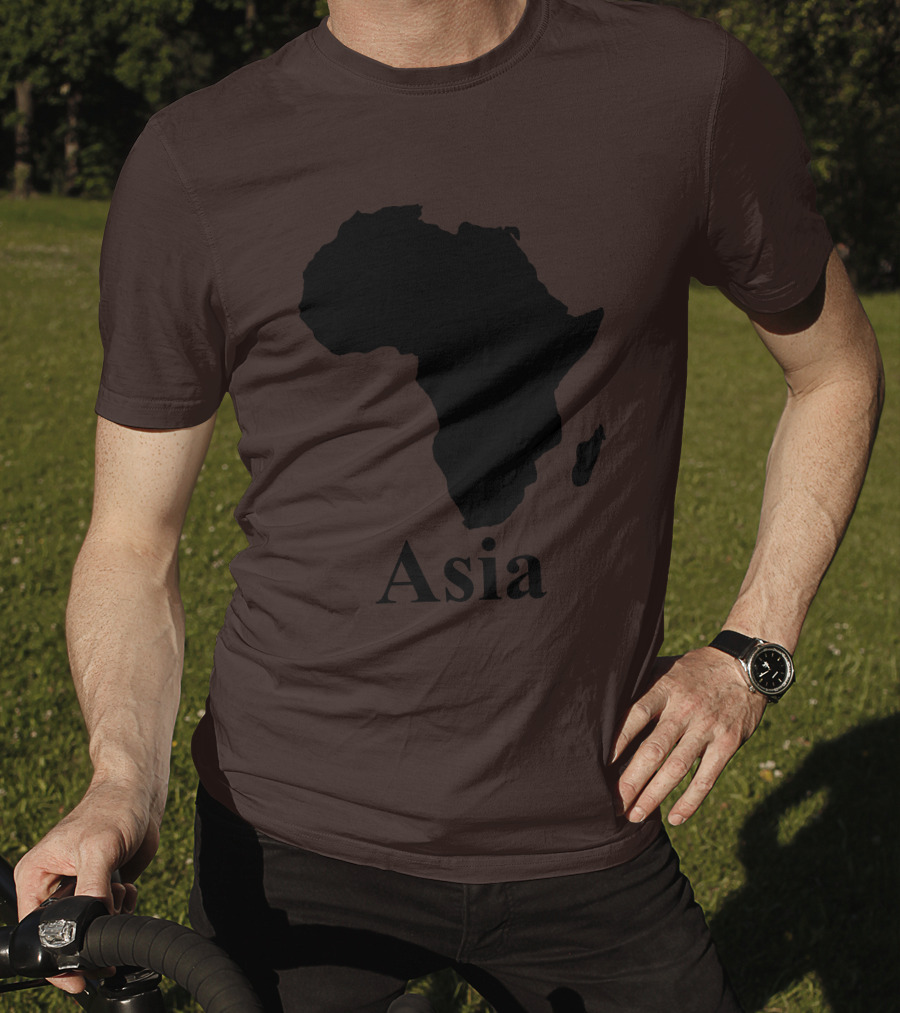 Terrible Maps Asia Map Silhouette Joke T-Shirt