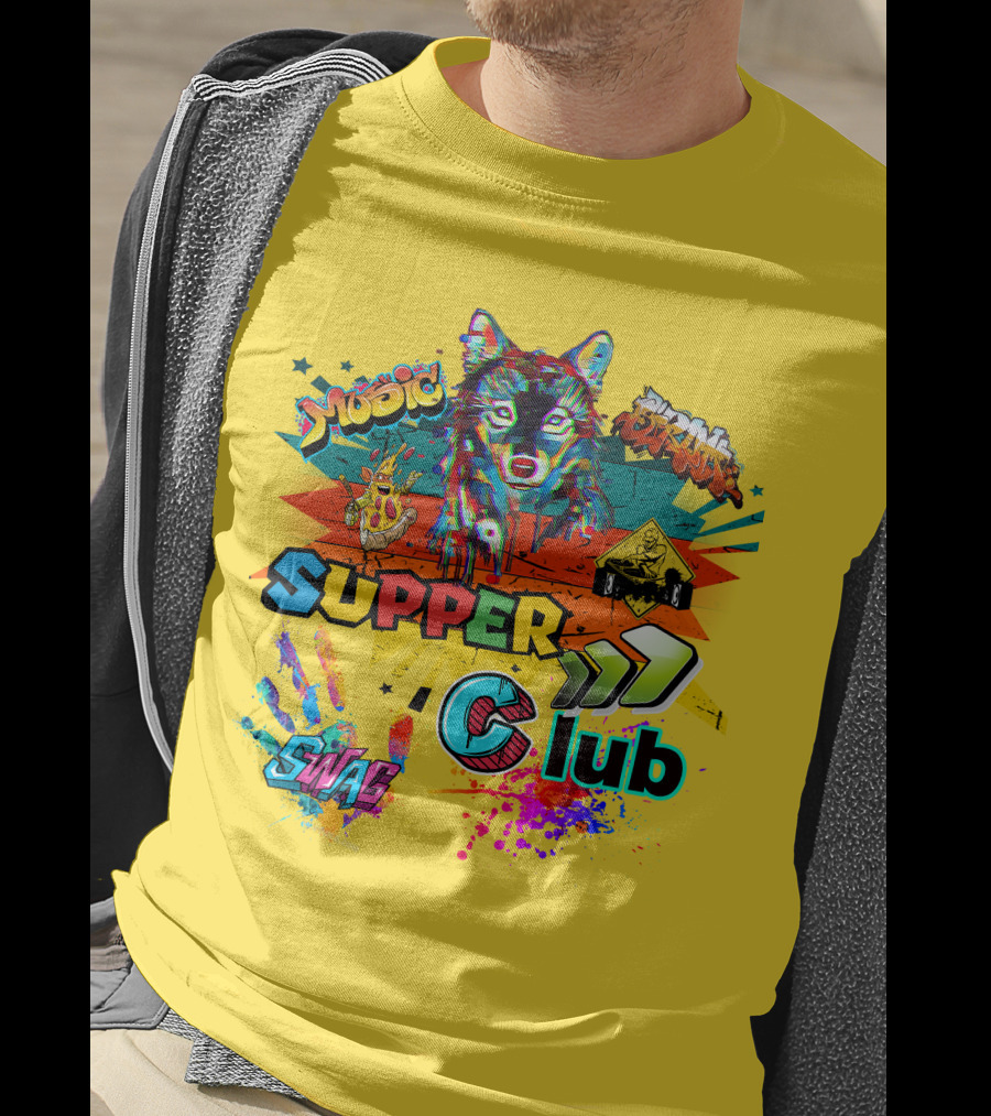 Supper Club Music Swag Street Art Wolf T-Shirt