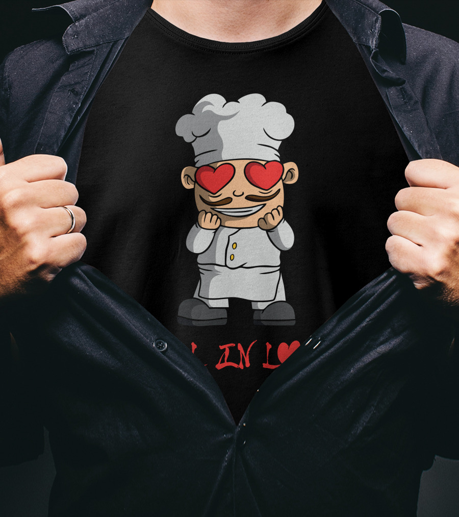 FALL IN LOVE Chef With Heart Eyes T-Shirt