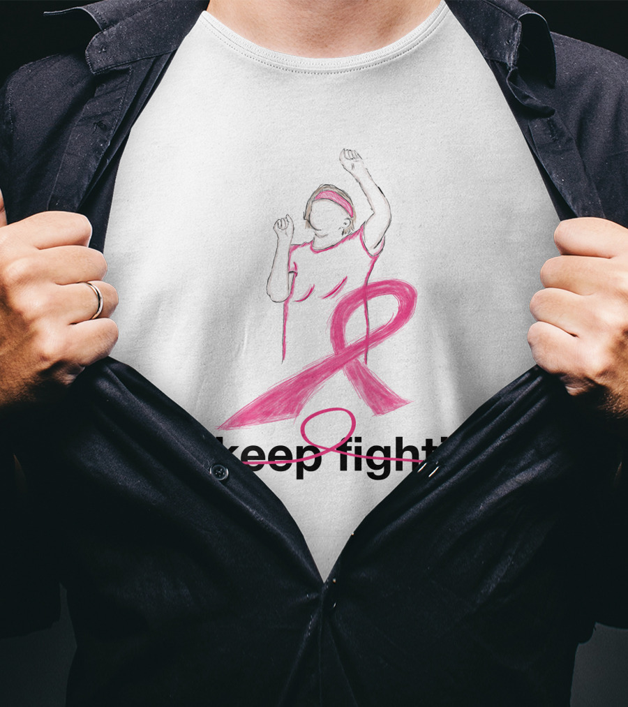 I'll Keep Fighting Breast Cancer Awareness Pink Ribbon Empowerment T-Shirt