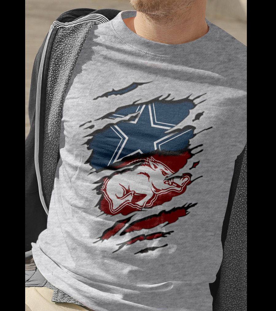 Dallas Cowboys Arkansas Razorbacks Torn T-Shirt