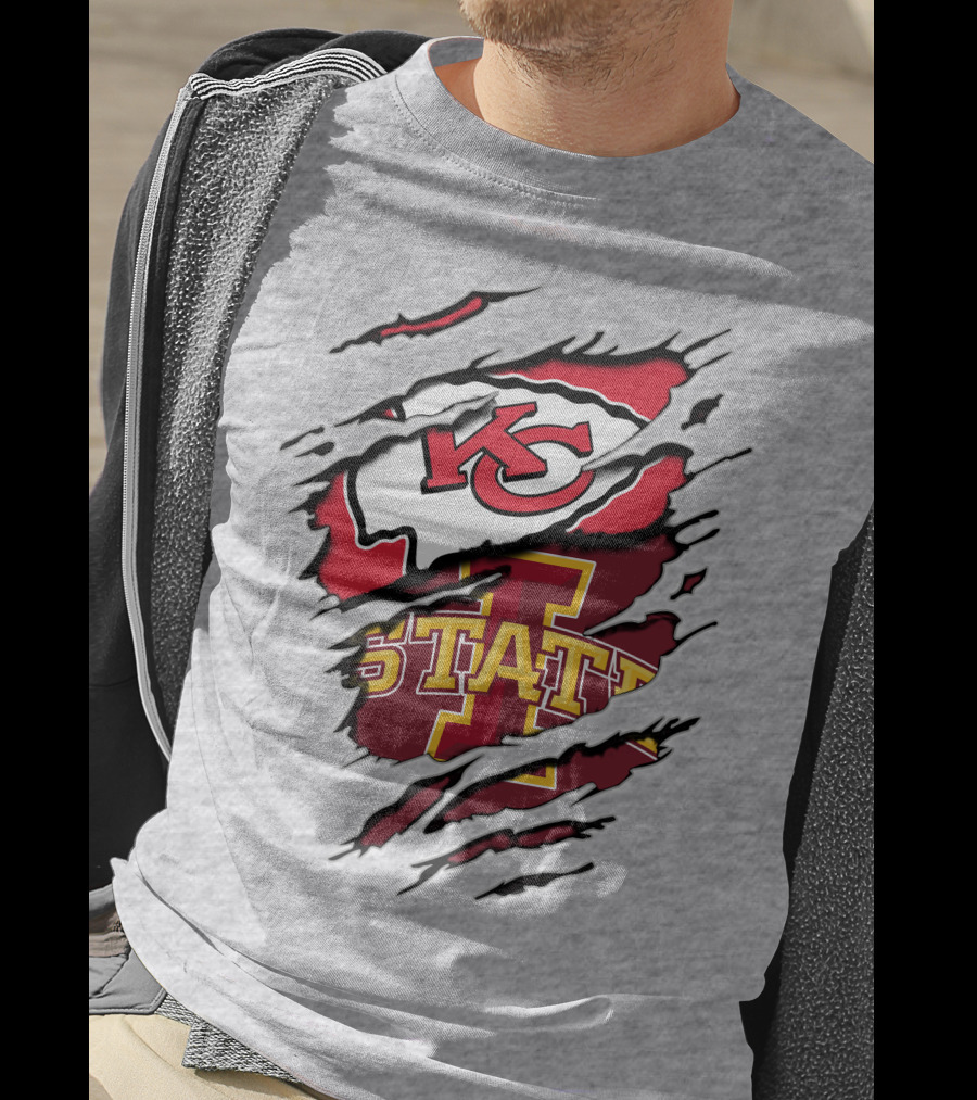 Kansas City Chiefs Iowa State Cyclones Torn T-Shirt