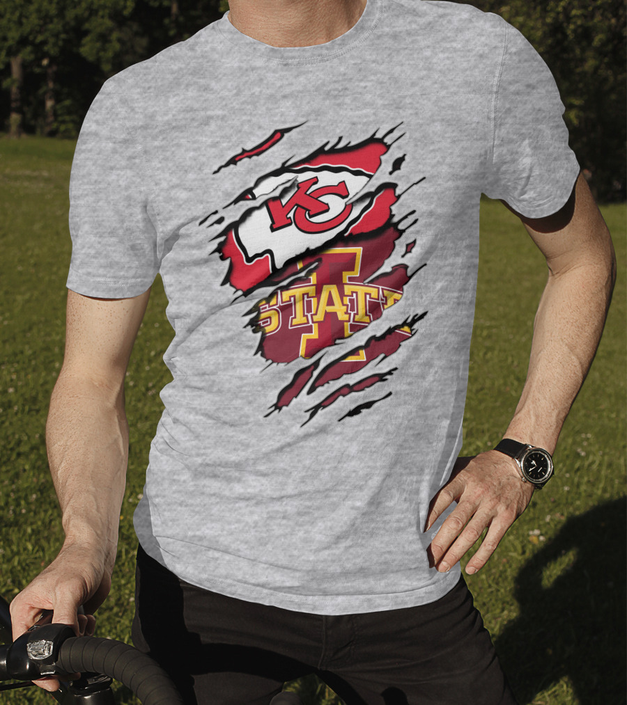 Kansas City Chiefs Iowa State Cyclones Torn T-Shirt
