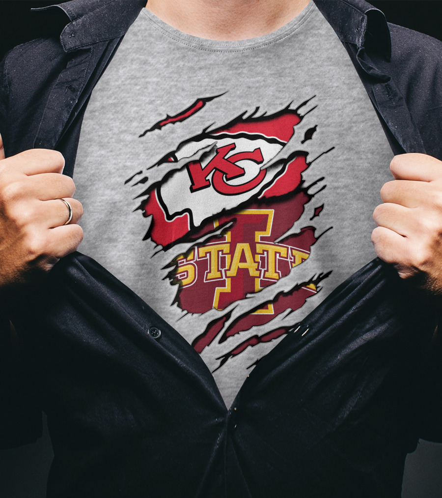 Kansas City Chiefs Iowa State Cyclones Torn T-Shirt