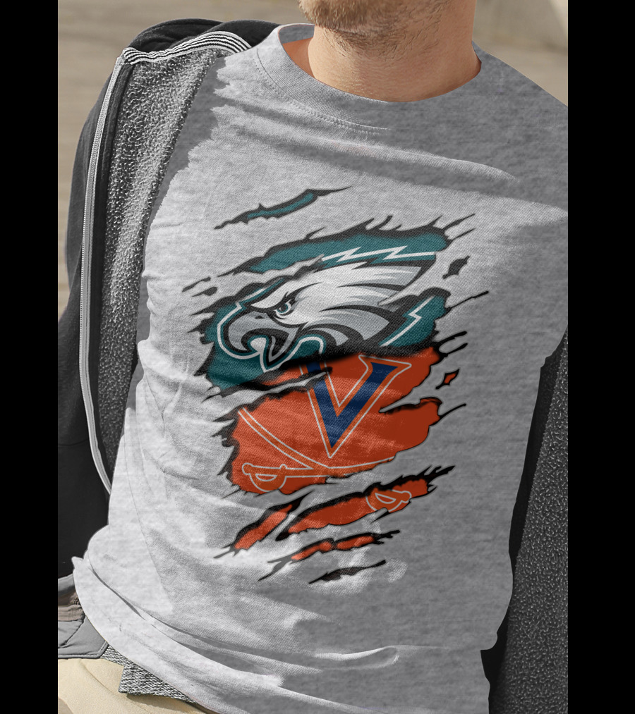 Eagles And Cavaliers Fan Crossover Torn Legacy T-Shirt