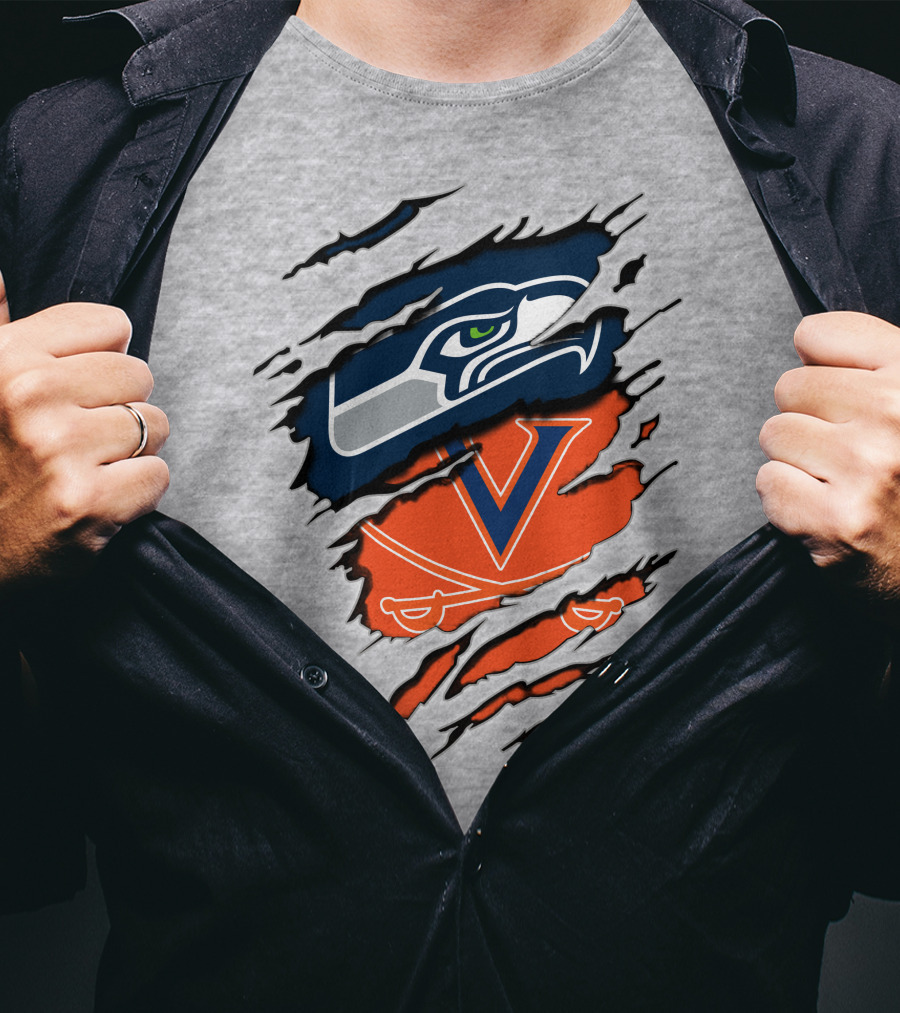 Seattle Seahawks Virginia Cavaliers Claw T-Shirt