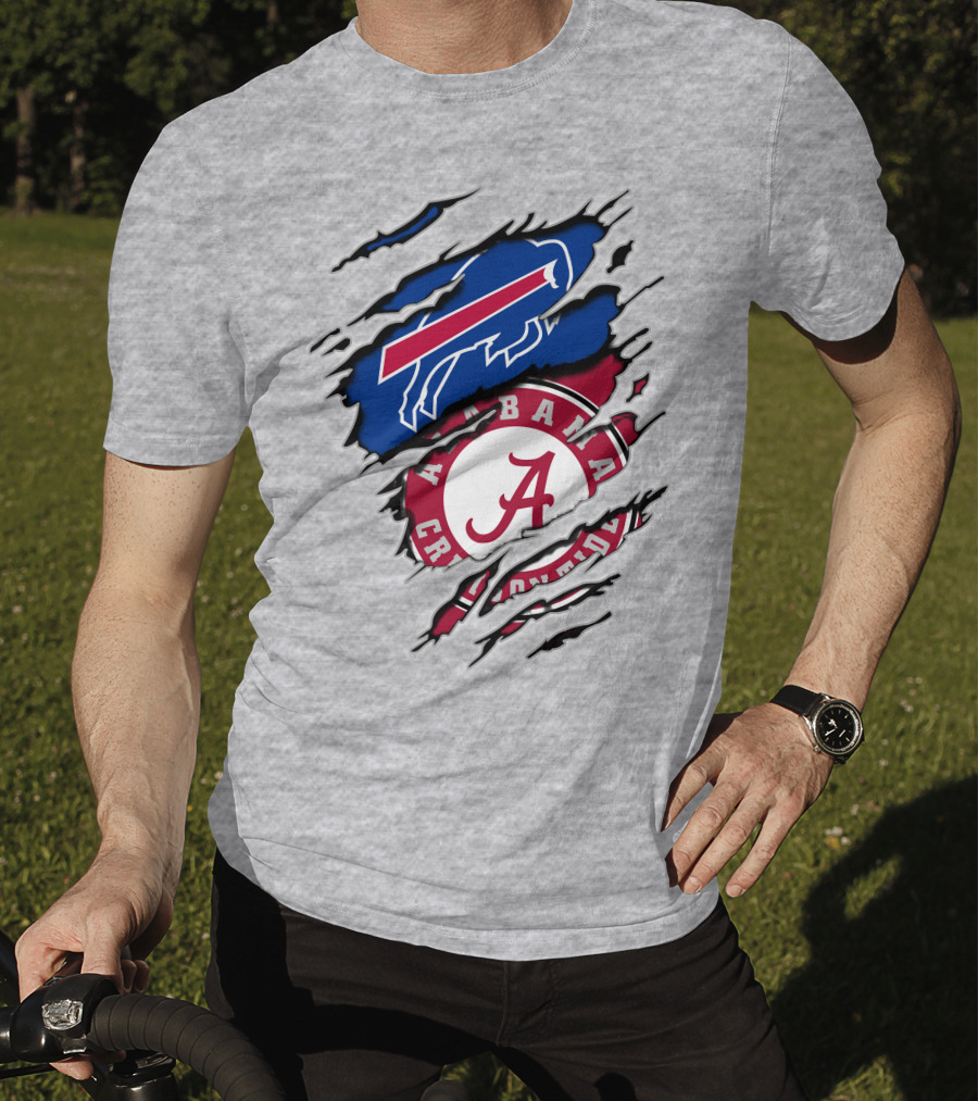 Alabama Crimson Tide Buffalo Bills Fan Crossover T-Shirt