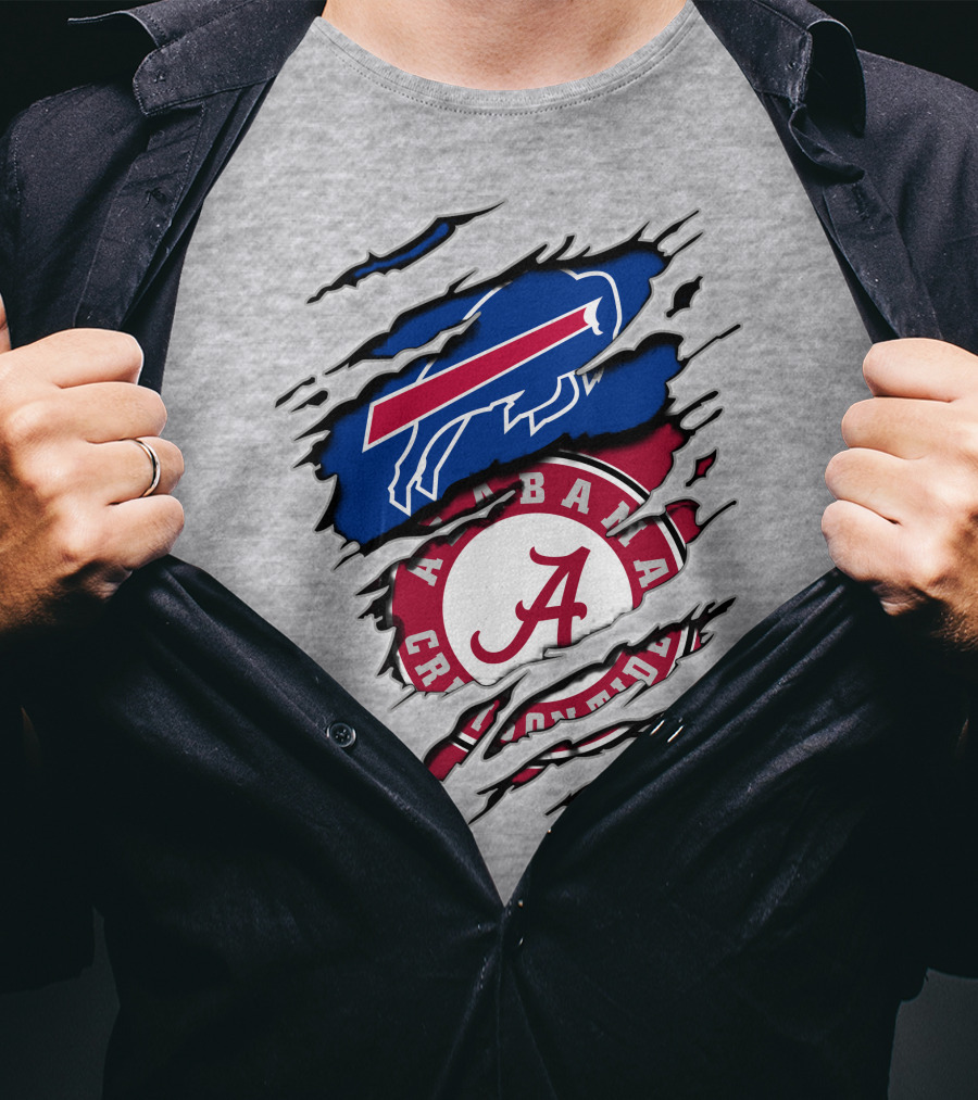 Alabama Crimson Tide Buffalo Bills Fan Crossover T-Shirt