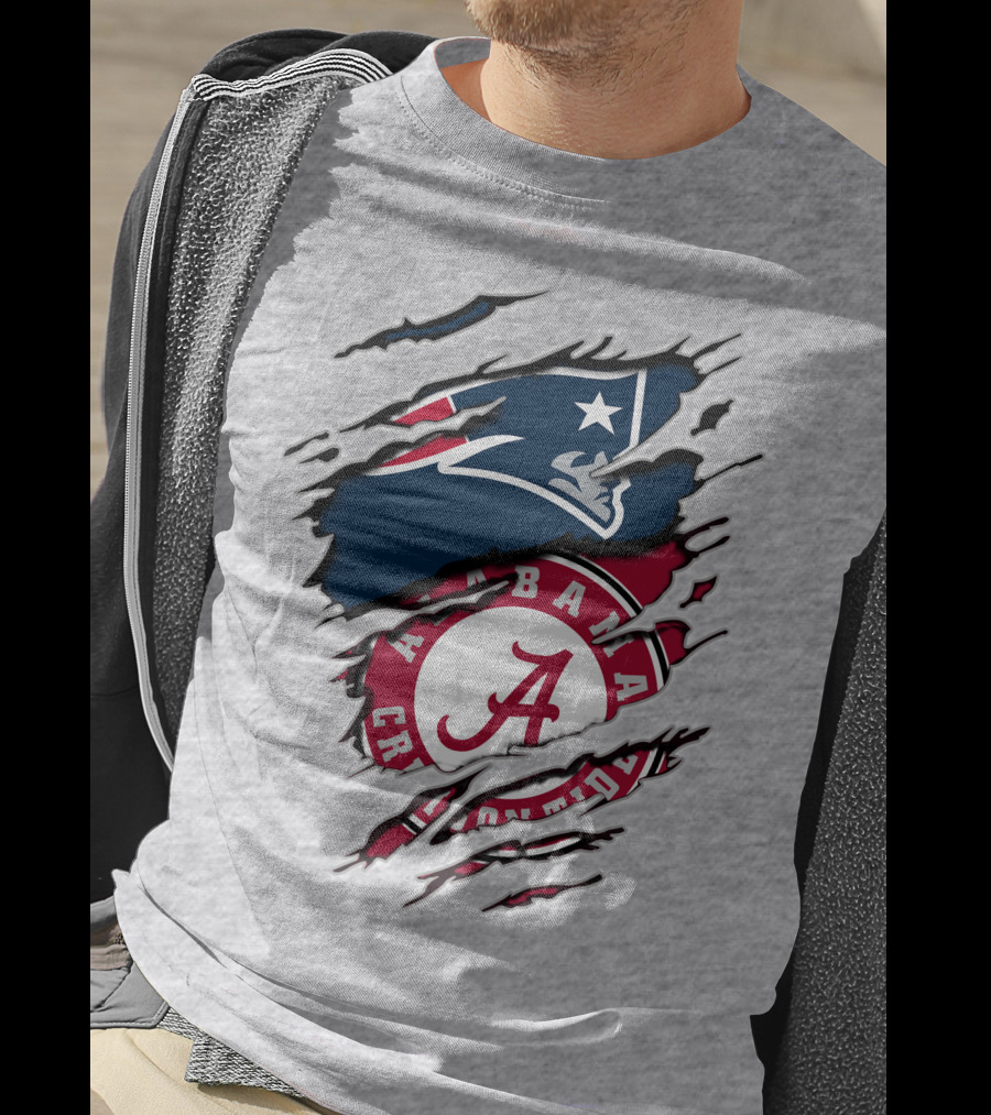 Alabama Crimson Tide New England Patriots Fan Crossover T-Shirt
