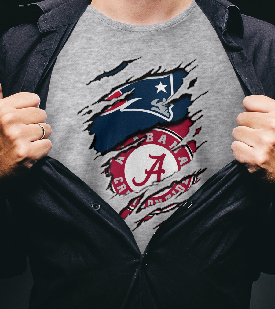 Alabama Crimson Tide New England Patriots Fan Crossover T-Shirt