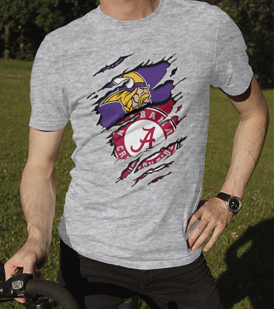 Alabama Crimson Tide Minnesota Vikings Crossover T-Shirt