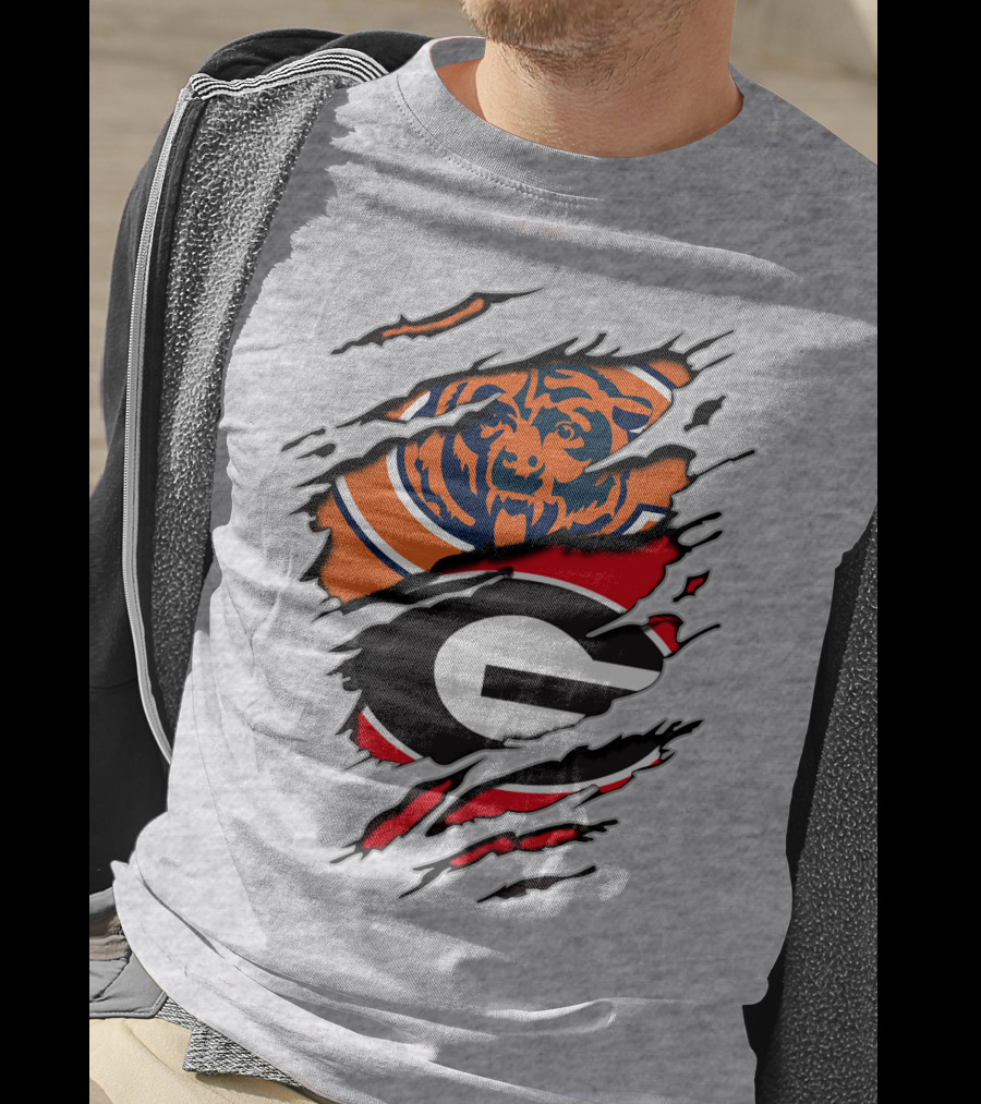 Chicago Bears Georgia Bulldogs Logo Mashup T-Shirt