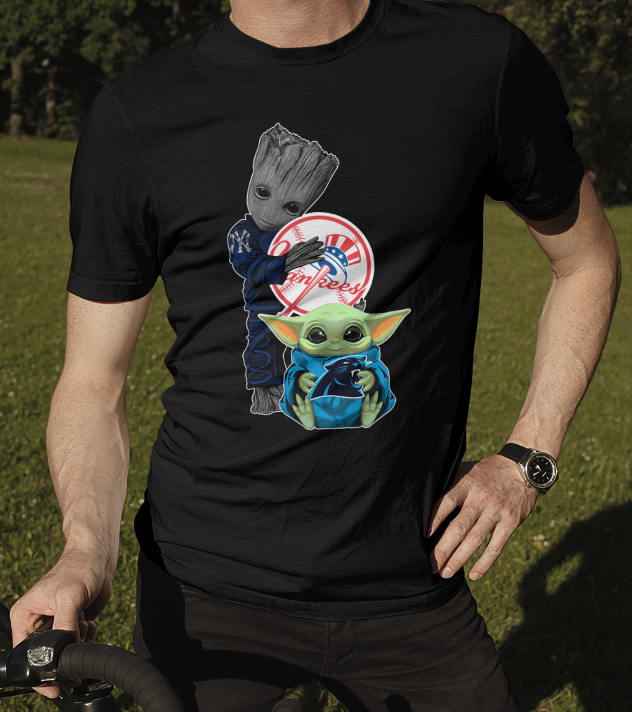 Yankees Groot Baby Yoda Panthers Collaboration T-Shirt