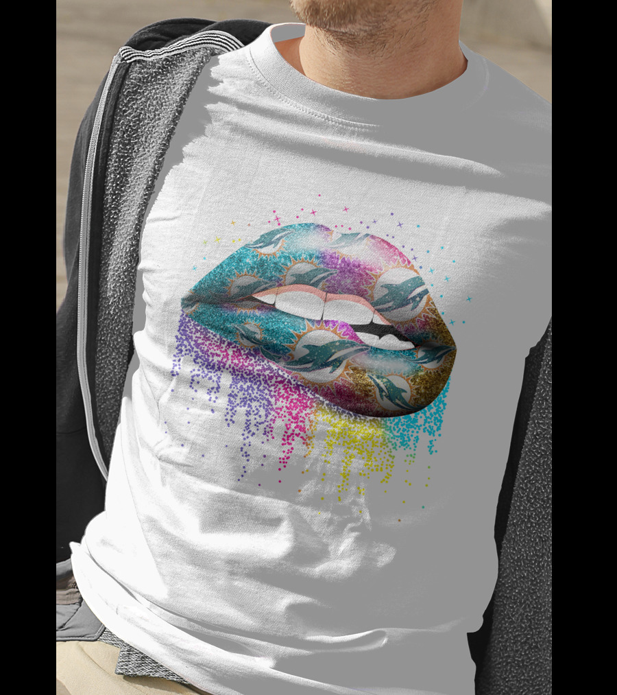Lips Miami Dolphins Gradient Explosion T-Shirt