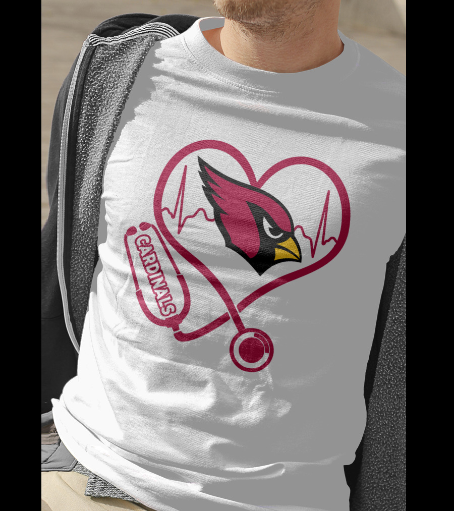 Arizona Cardinals Nurse Heartbeat Stethoscope T-Shirt
