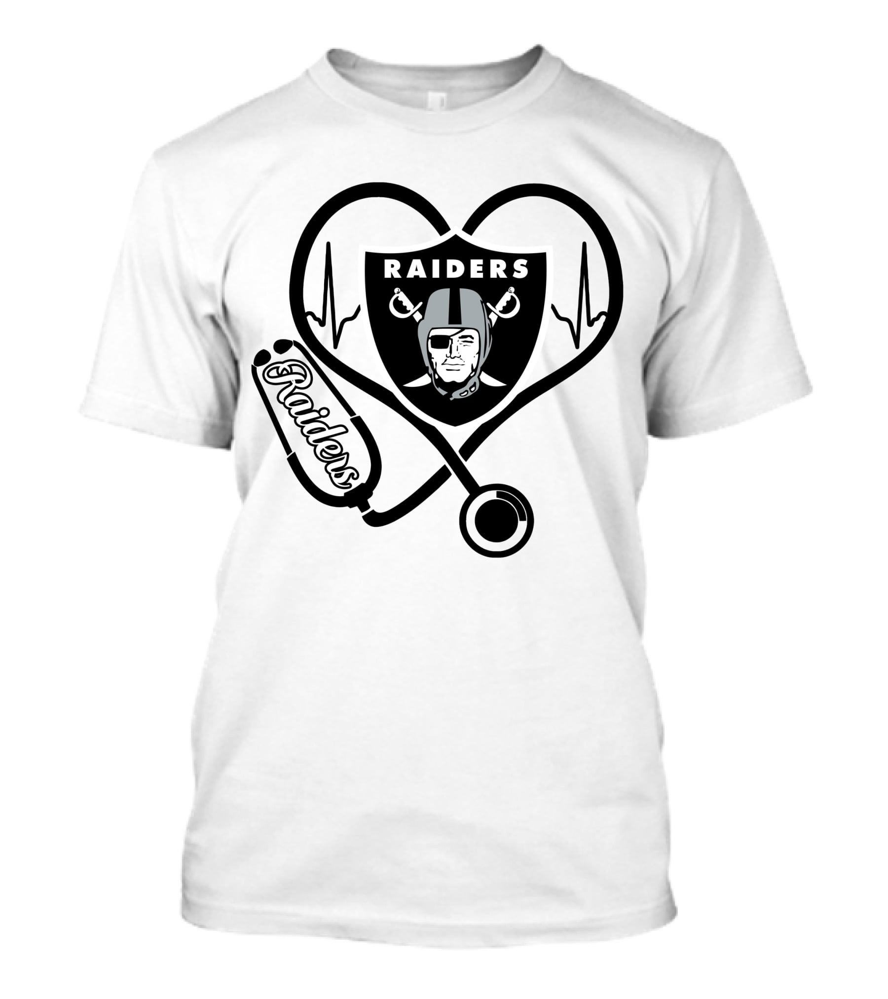Nurse Heart Love Raiders Stethoscope T-Shirt