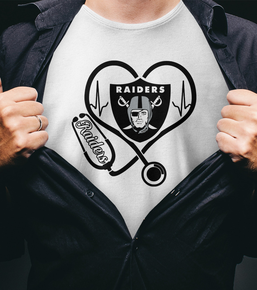 Nurse Heart Love Raiders Stethoscope T-Shirt