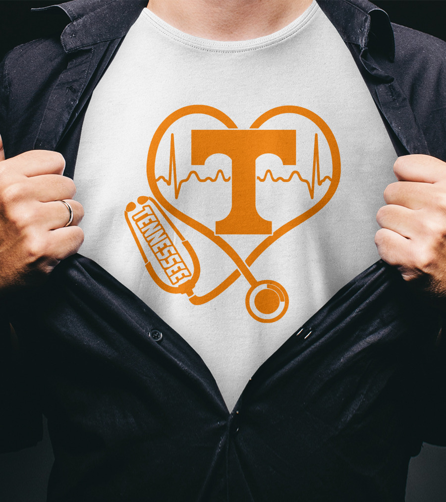 Tennessee Volunteers Nurse Heartbeat Stethoscope T-Shirt