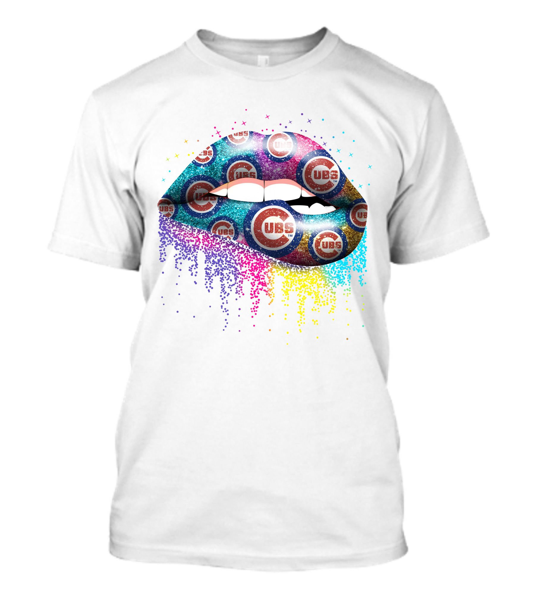 Chicago Cubs Lips Glitter T-Shirt