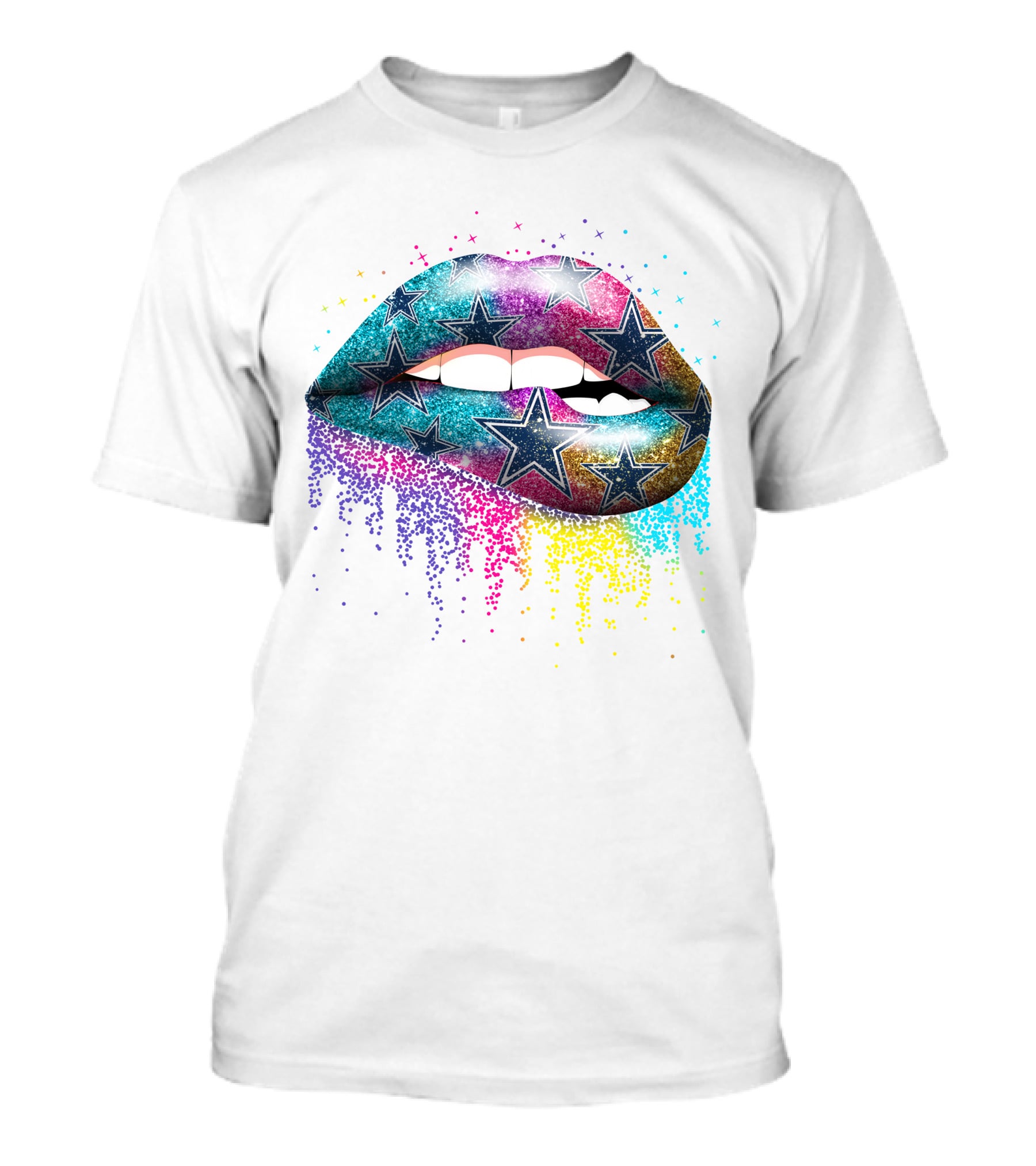 Dallas Cowboys Lips Glitter Stars T-Shirt