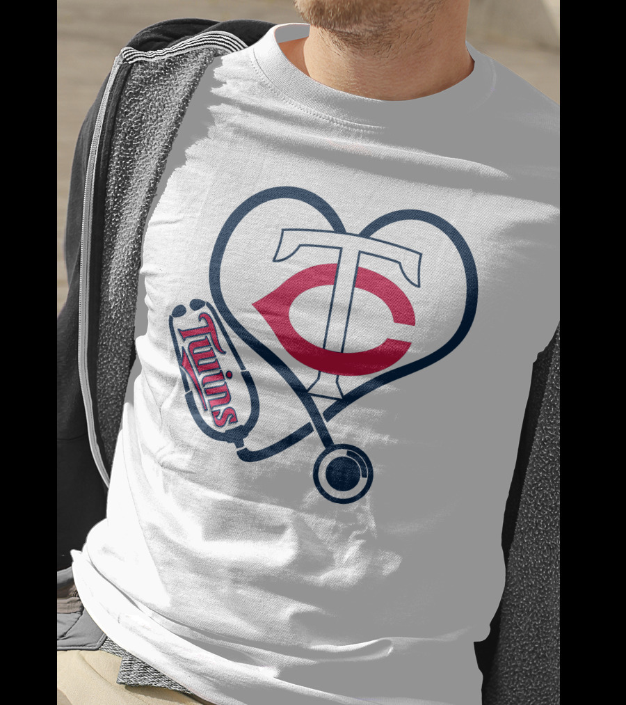 Minnesota Twins Nurse Love Stethoscope Heart T-Shirt