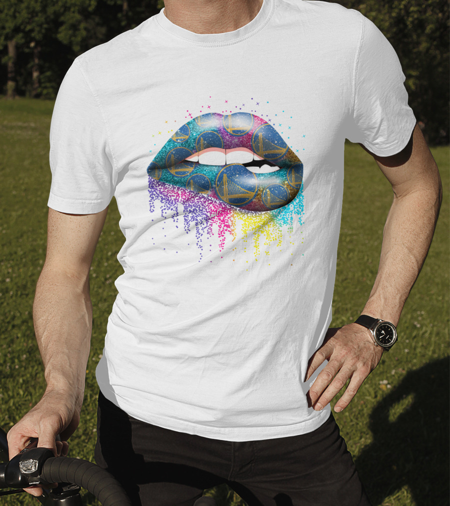Golden State Warriors Glitter Lips T-Shirt