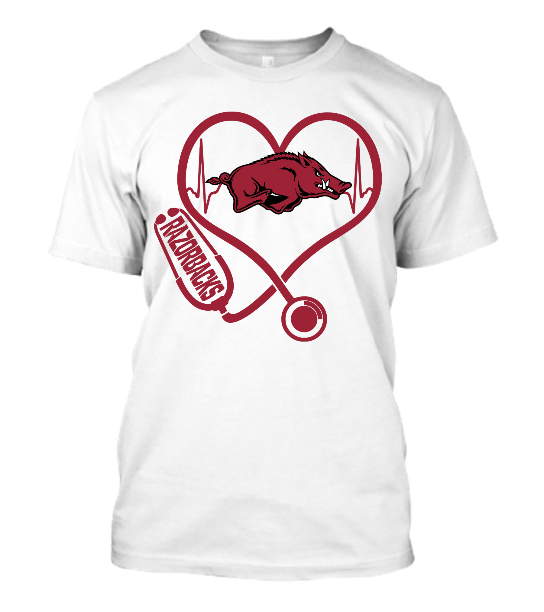 Razorbacks Nurse Heartbeat Arkansas Love T-Shirt