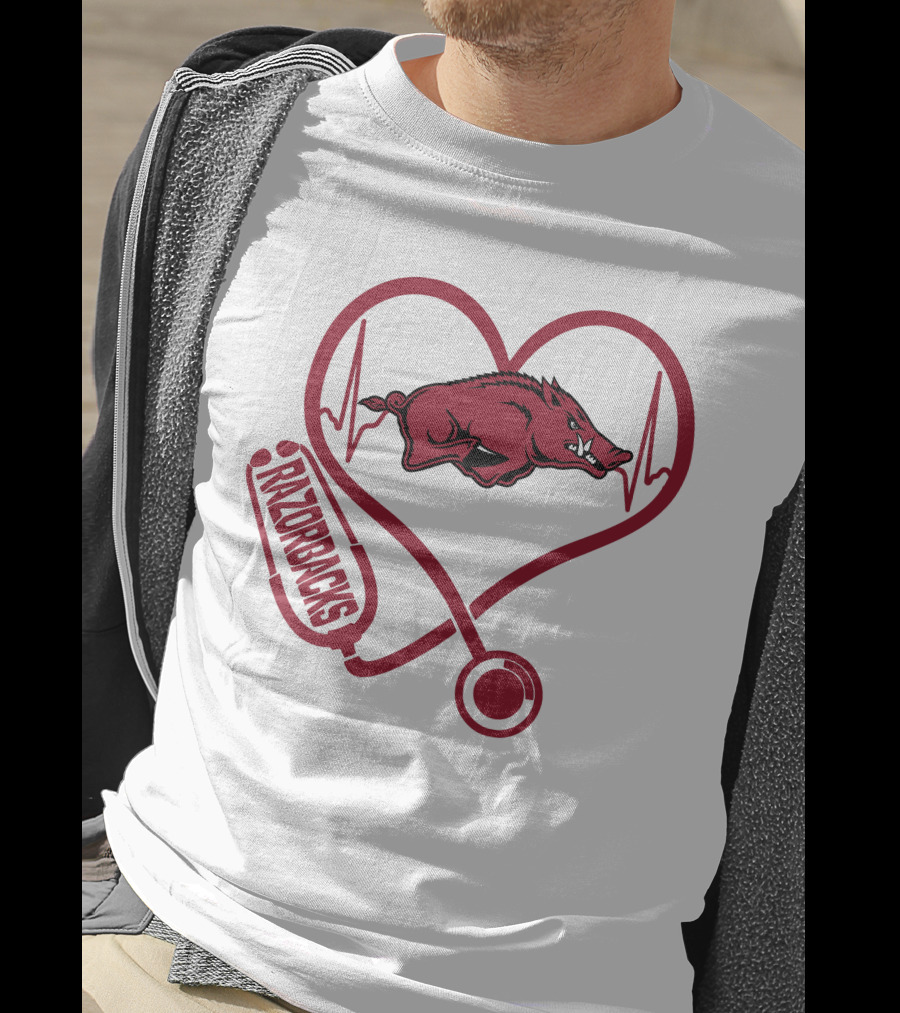Razorbacks Nurse Heartbeat Arkansas Love T-Shirt
