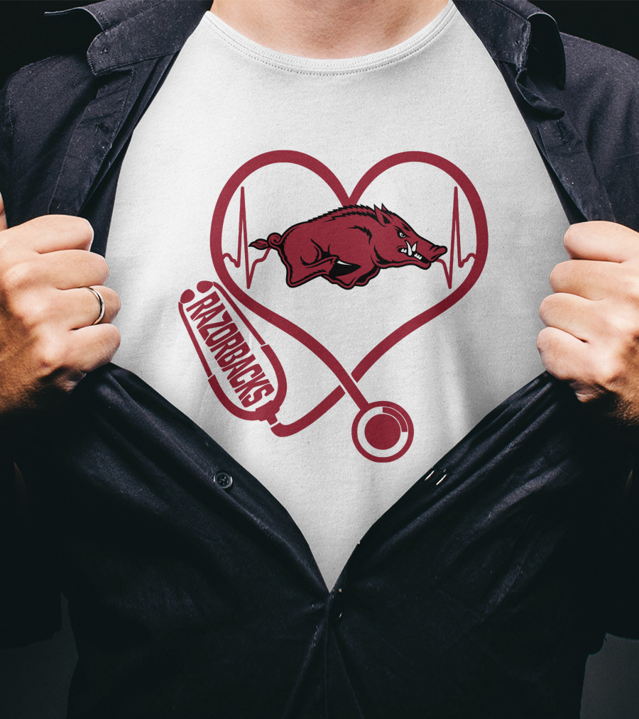 Razorbacks Nurse Heartbeat Arkansas Love T-Shirt