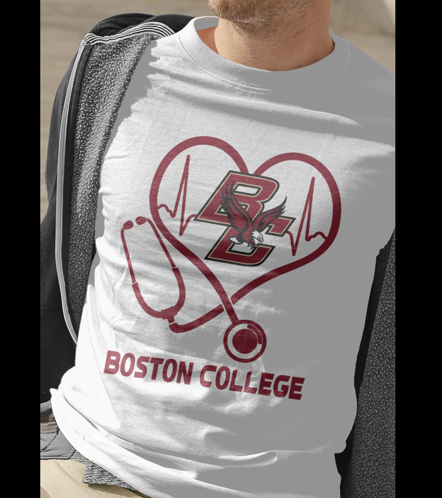 Nurse Heartbeat Love Boston College Eagles T-Shirt